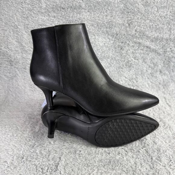 Aerosoles Edith Ankle Boot Women's Heeled Booties Black Vegan Leather Size 8.5 - Picture 4 of 10